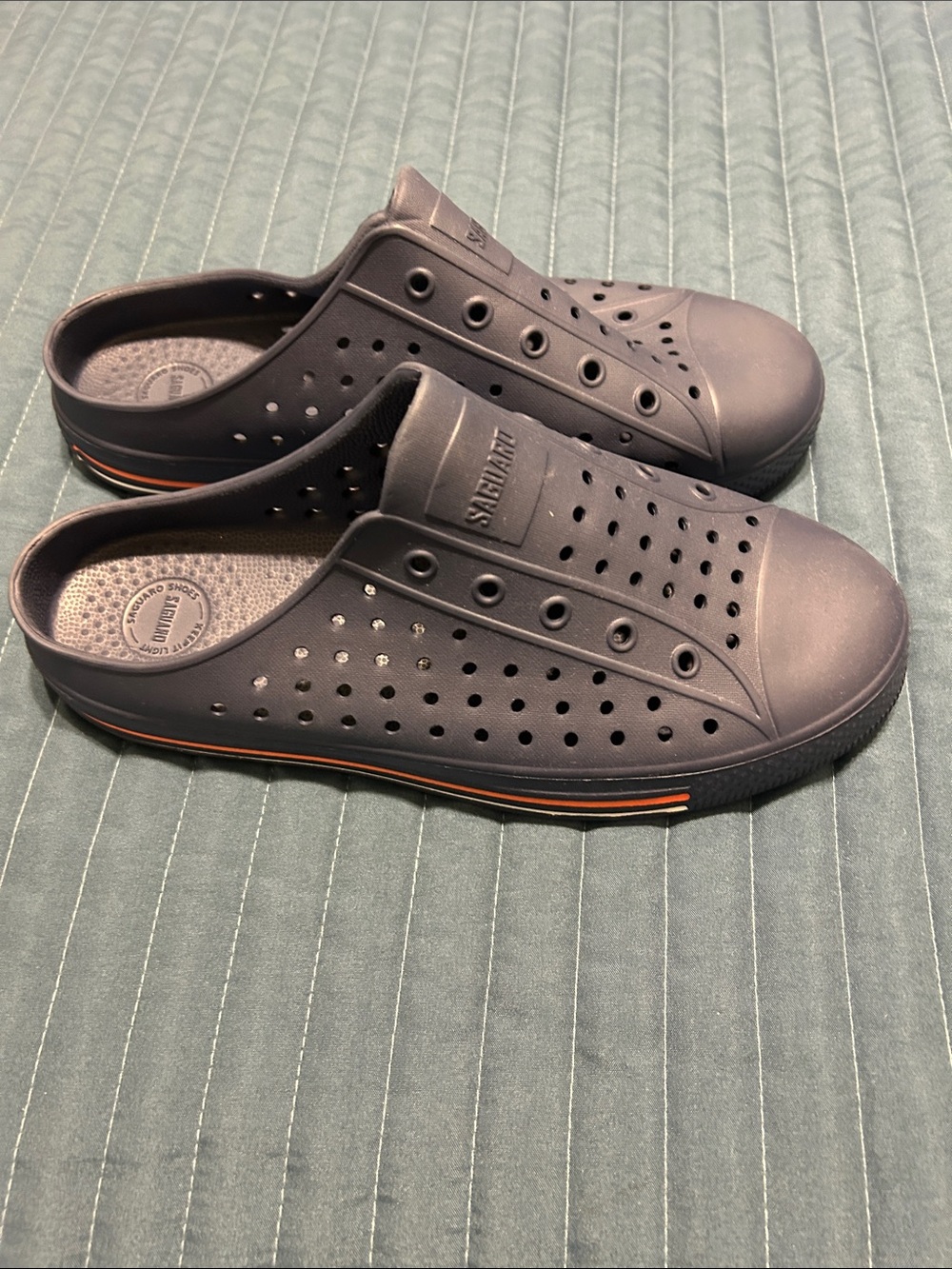 Slip-On Clog in Navy with Orange Trim size 9